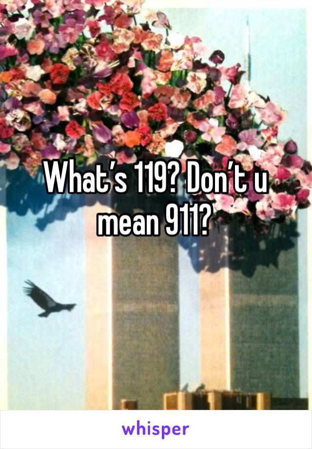 What’s 119? Don’t u mean 911? 