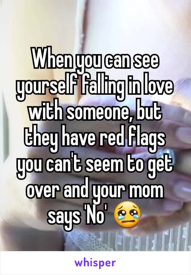 When you can see yourself falling in love with someone, but they have red flags you can't seem to get over and your mom says 'No' 😢
