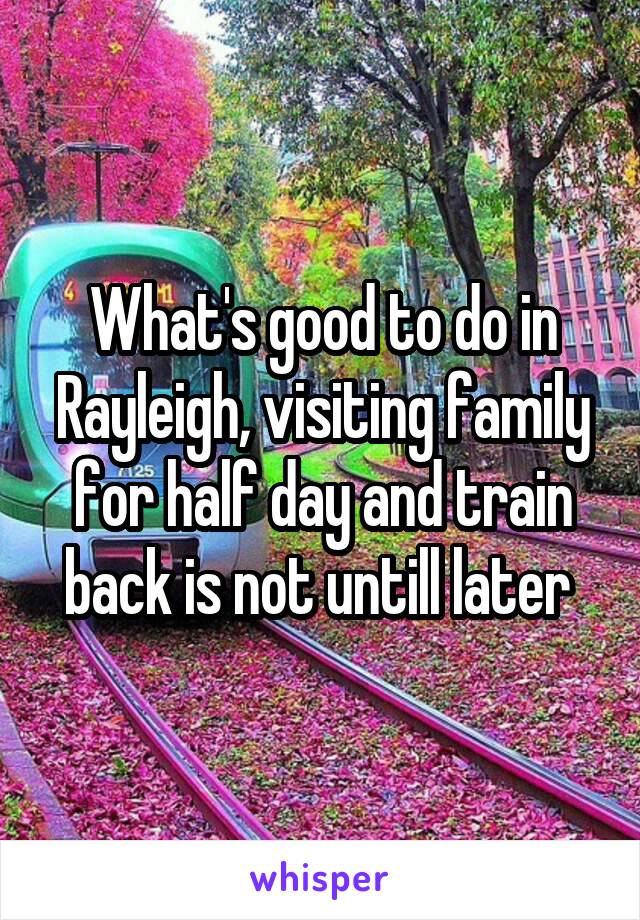 What's good to do in Rayleigh, visiting family for half day and train back is not untill later 