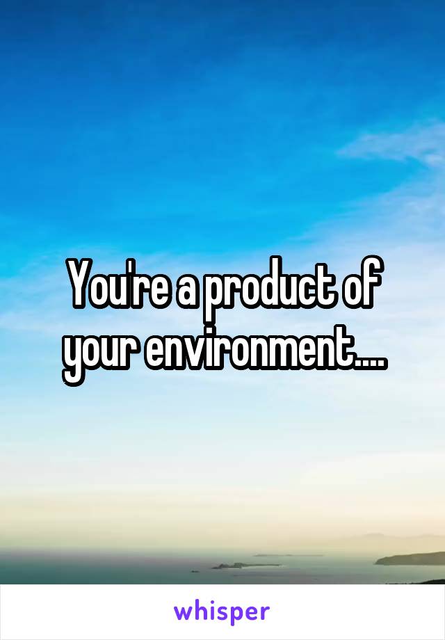 You're a product of your environment....