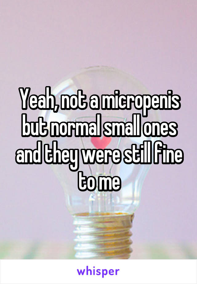 Yeah, not a micropenis but normal small ones and they were still fine to me