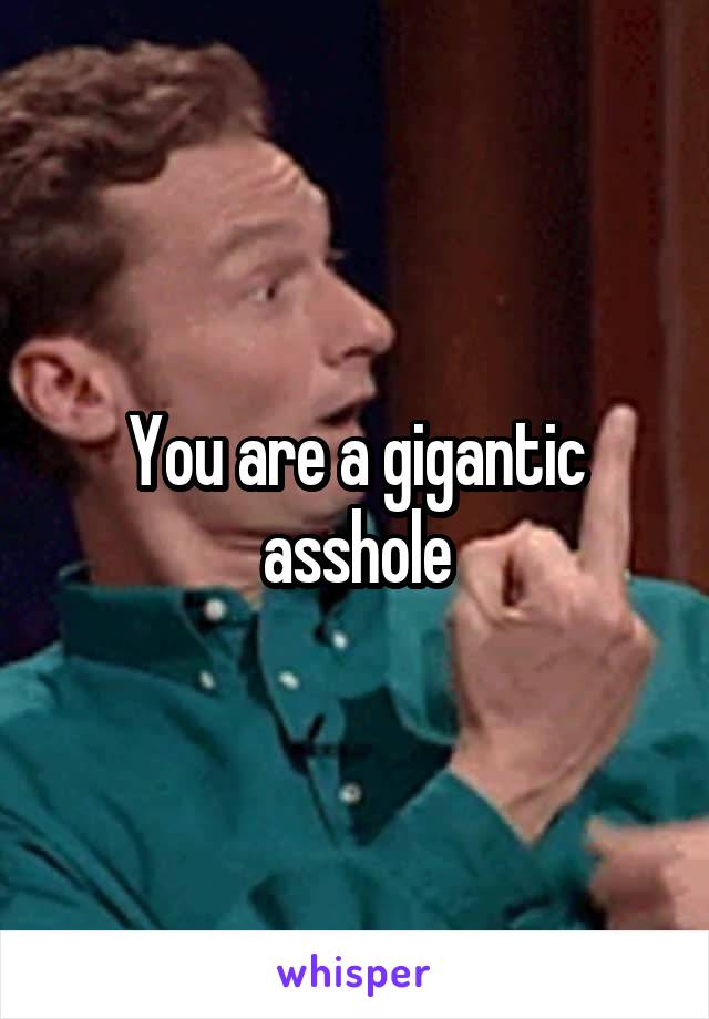 You are a gigantic asshole