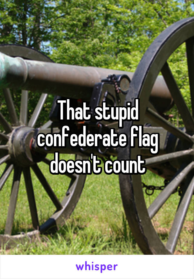 That stupid confederate flag doesn't count