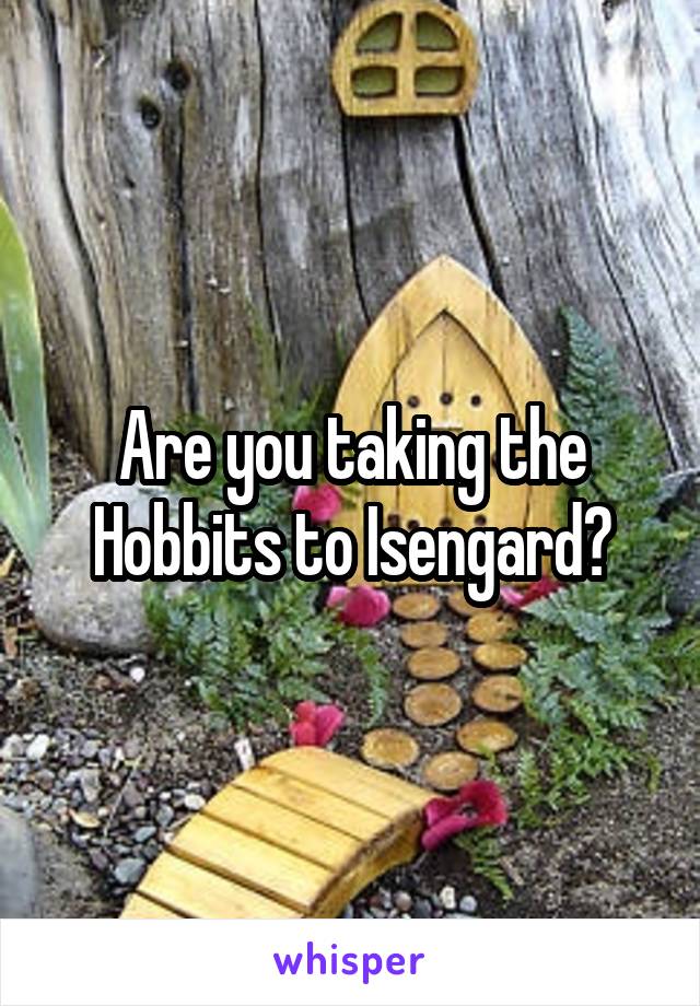 Are you taking the Hobbits to Isengard?