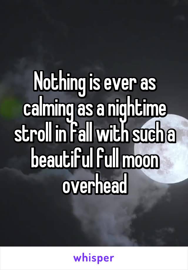 Nothing is ever as calming as a nightime stroll in fall with such a beautiful full moon overhead