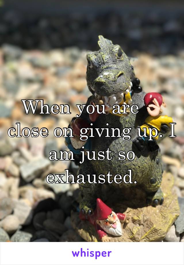 When you are 👌🏻 close on giving up. I am just so exhausted. 