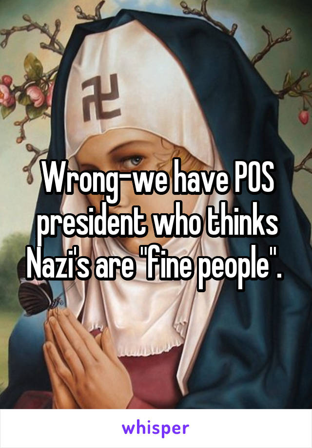 Wrong-we have POS president who thinks Nazi's are "fine people". 