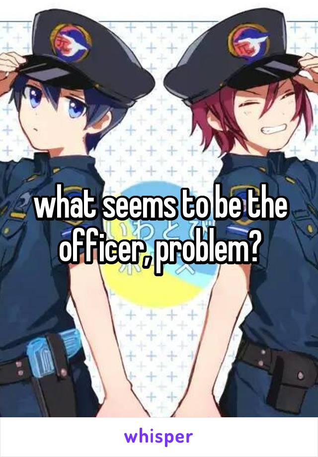 what seems to be the officer, problem?