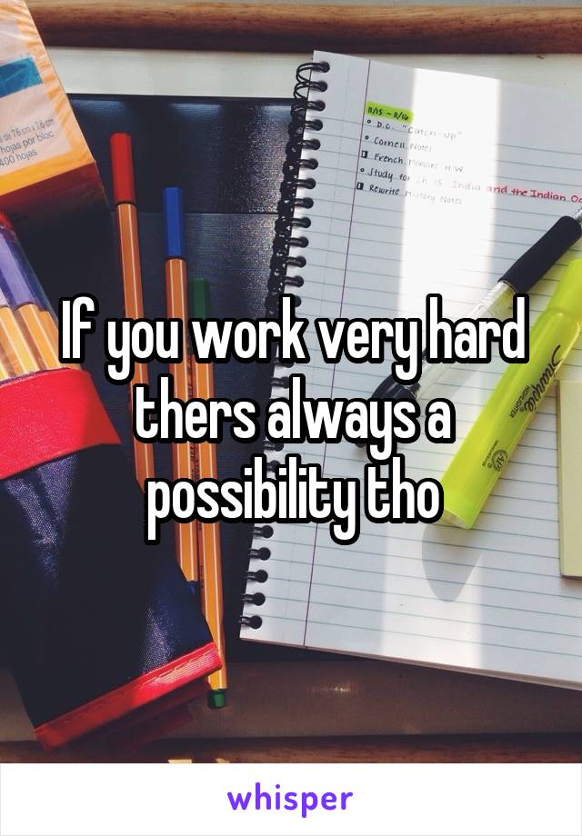 If you work very hard thers always a possibility tho