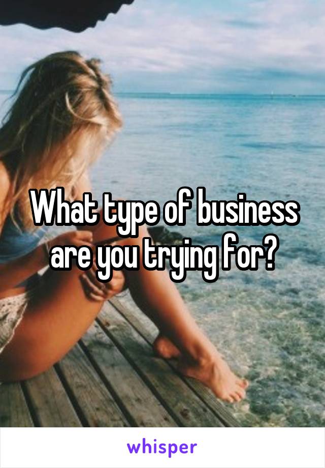 What type of business are you trying for?