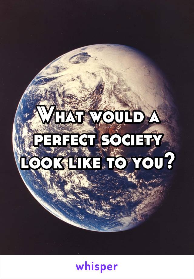 What would a perfect society look like to you?