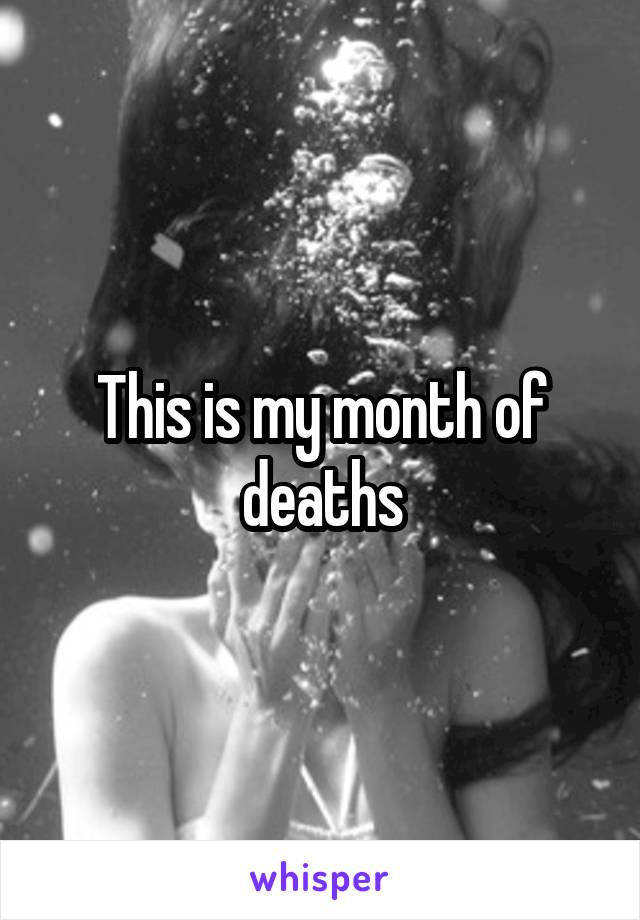 This is my month of deaths