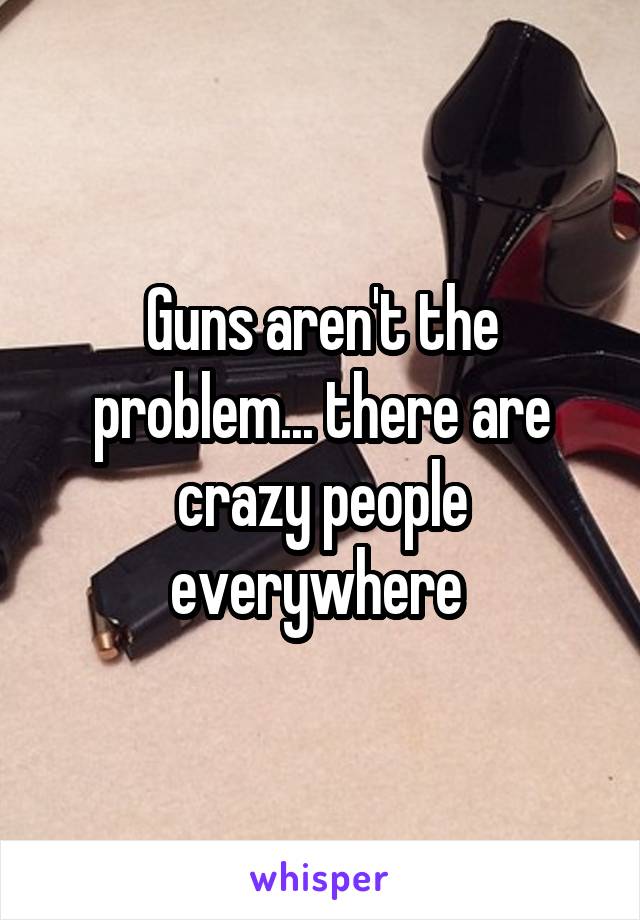 Guns aren't the problem... there are crazy people everywhere 