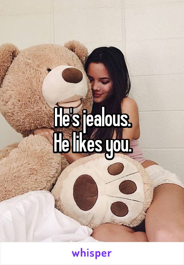 He's jealous.
He likes you.