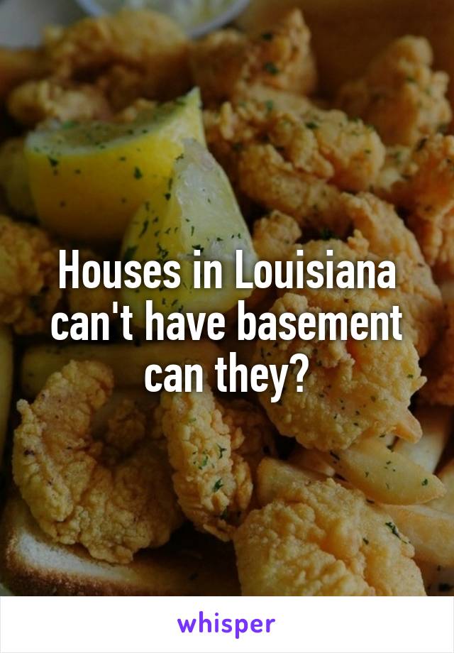 Houses in Louisiana can't have basement can they?