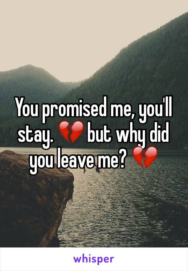 You promised me, you'll stay. 💔 but why did you leave me? 💔