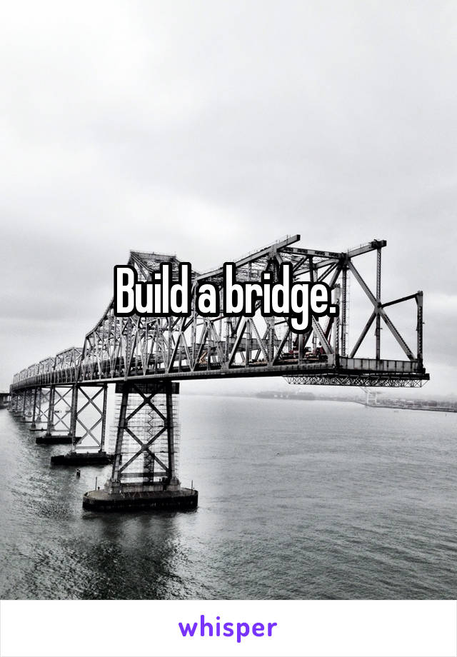 Build a bridge. 
