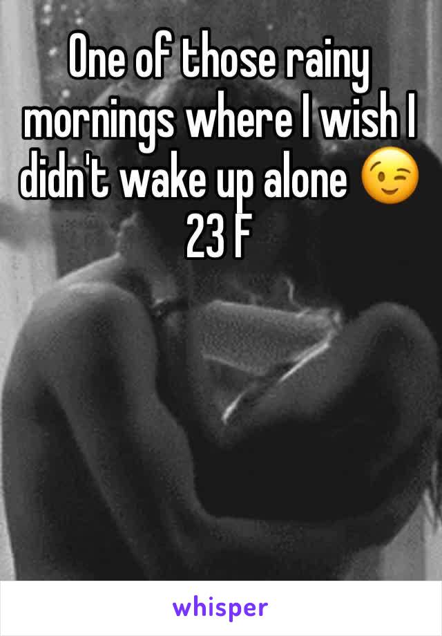 One of those rainy mornings where I wish I didn't wake up alone 😉
23 F