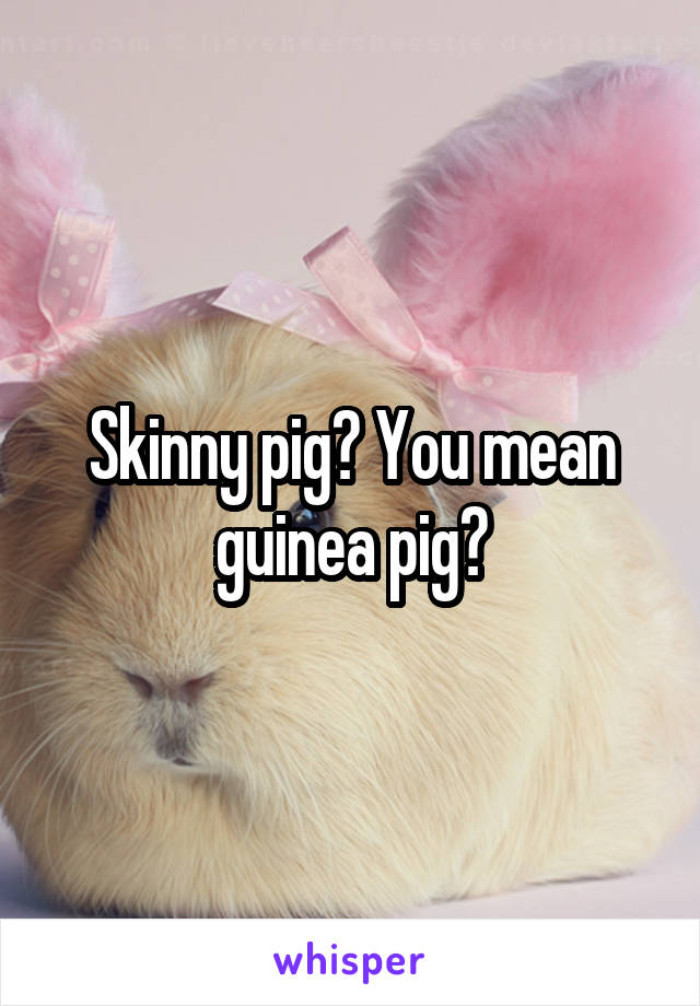 Skinny pig? You mean guinea pig?