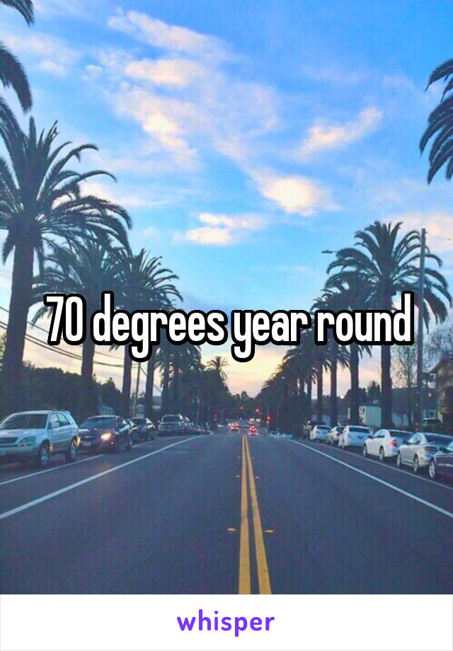 70 degrees year round