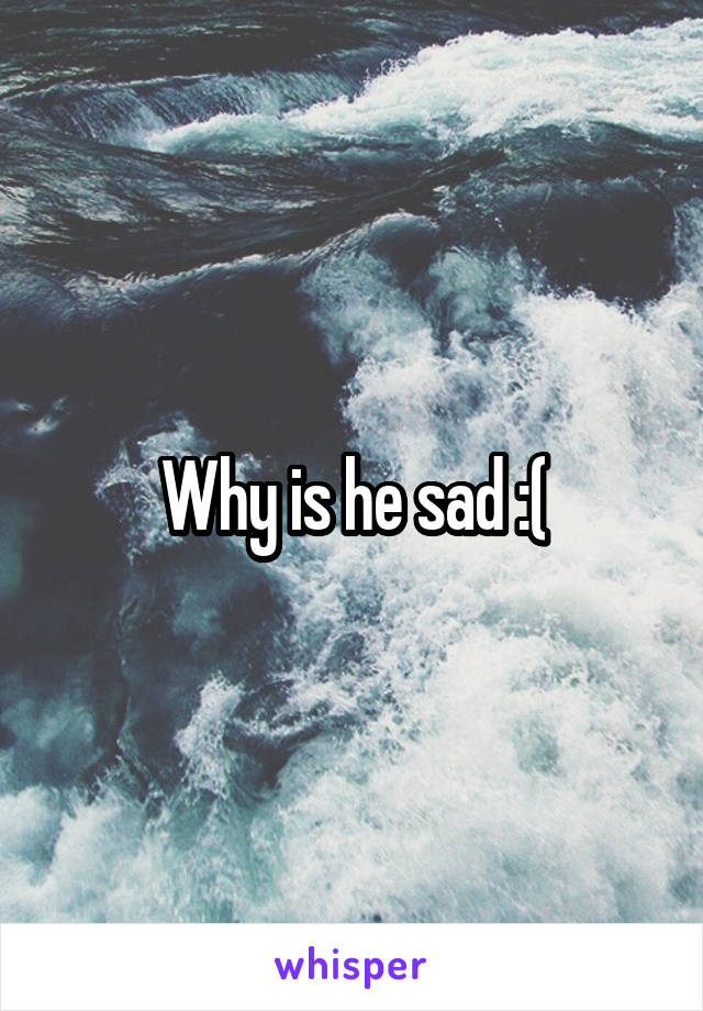 Why is he sad :(