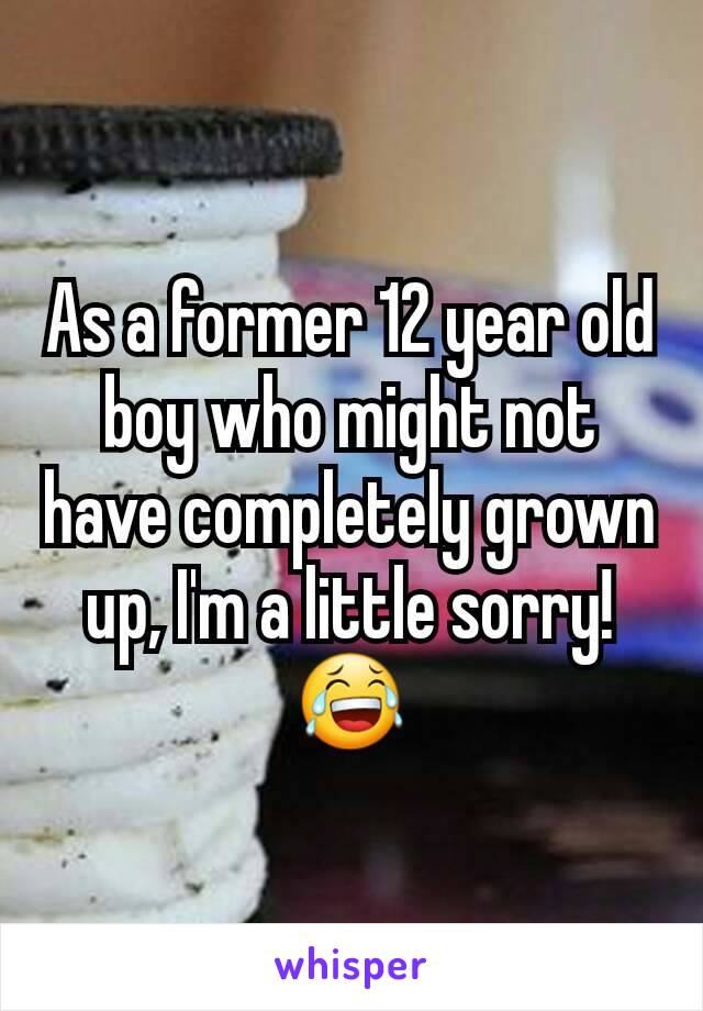 As a former 12 year old boy who might not have completely grown up, I'm a little sorry! 😂