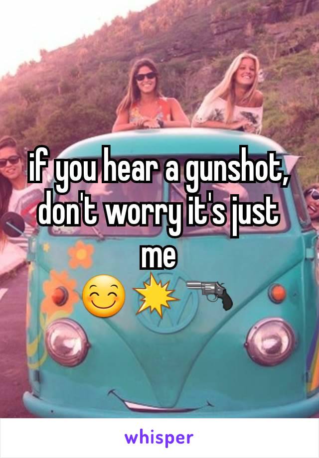 if you hear a gunshot, don't worry it's just me
😊💥🔫 