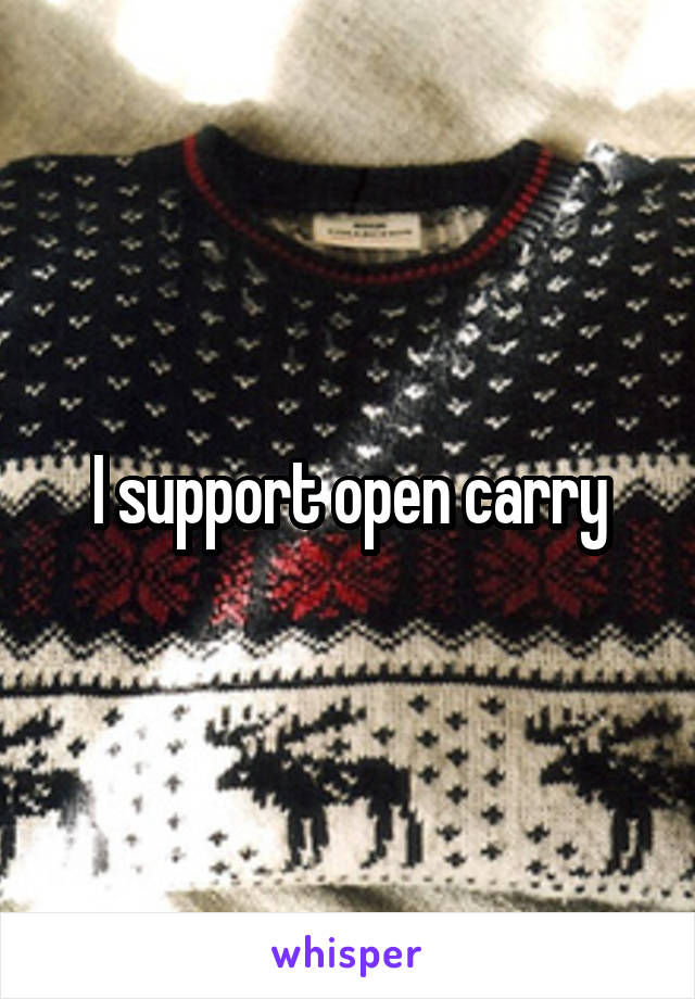 I support open carry