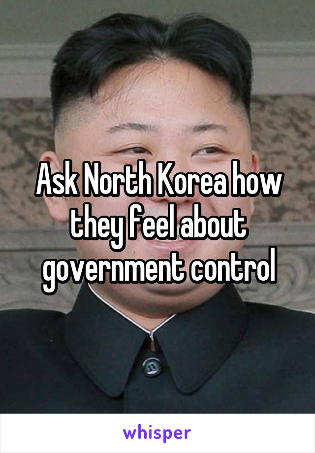 Ask North Korea how they feel about government control