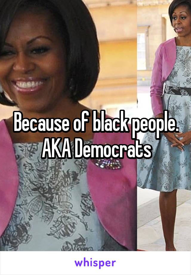 Because of black people. AKA Democrats