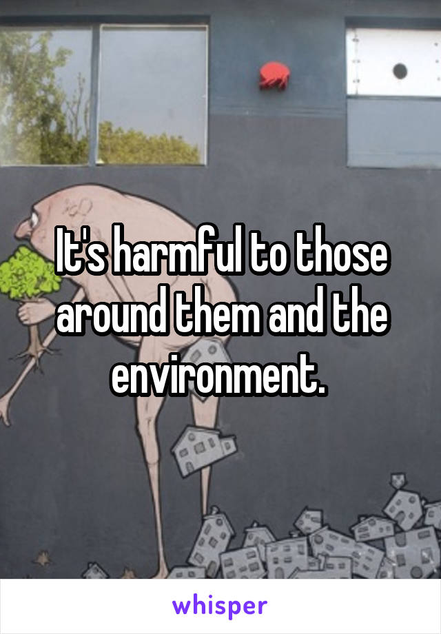 It's harmful to those around them and the environment. 