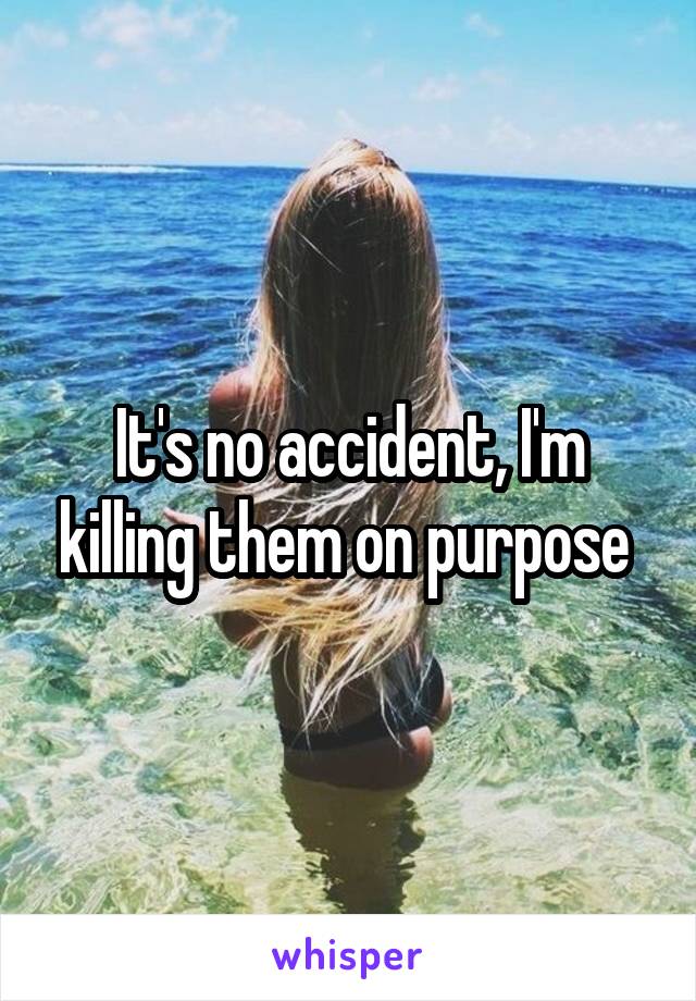 It's no accident, I'm killing them on purpose 
