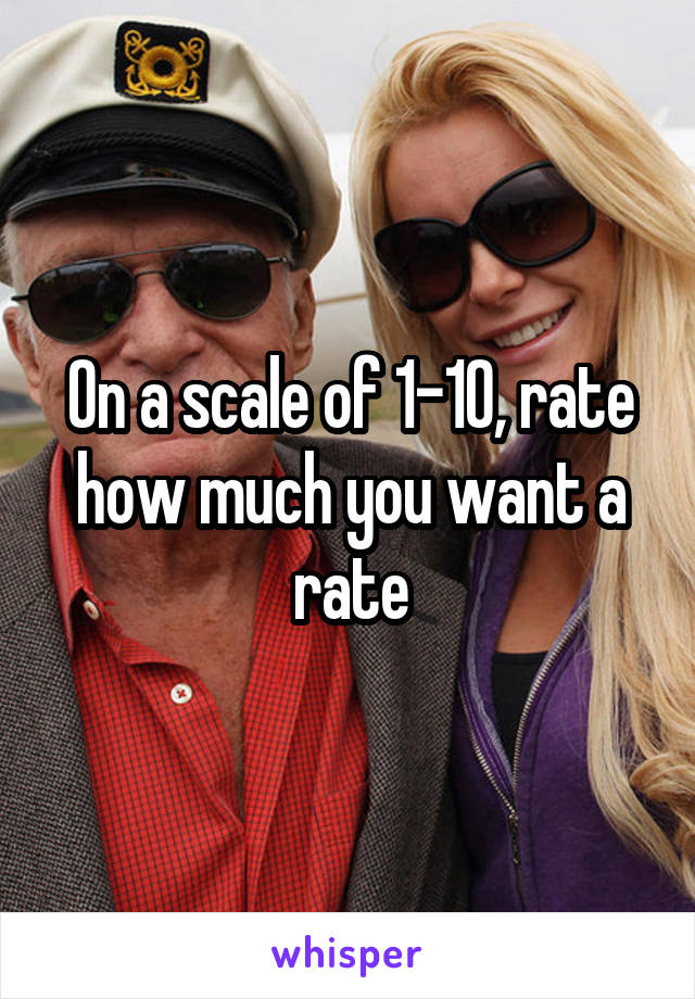 On a scale of 1-10, rate how much you want a rate