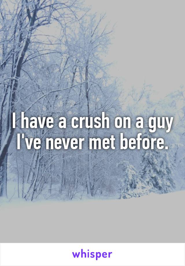 I have a crush on a guy I've never met before.