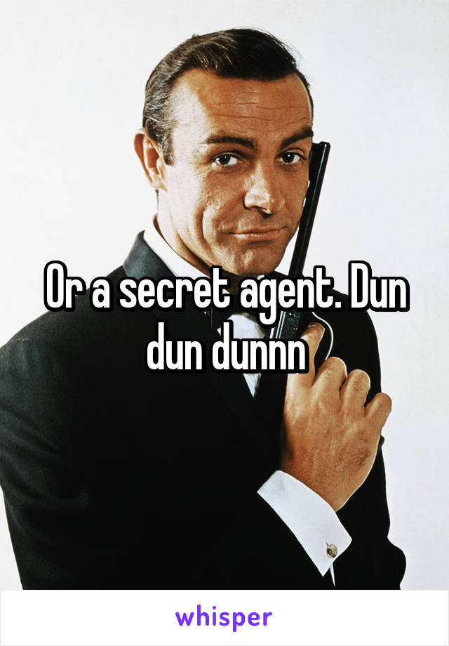 Or a secret agent. Dun dun dunnn