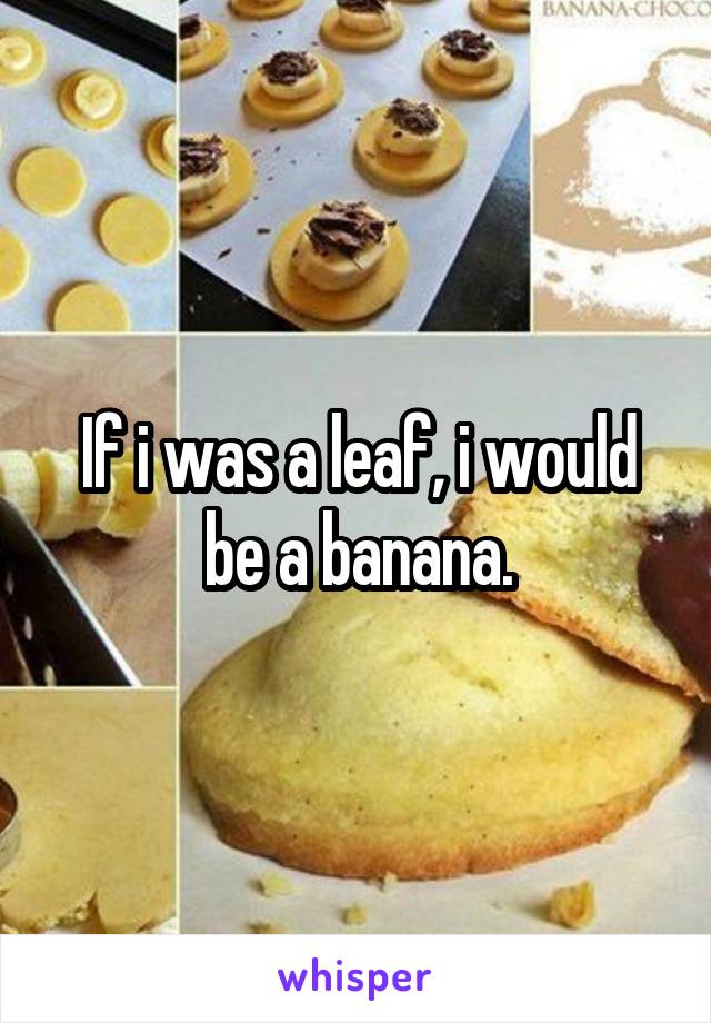 If i was a leaf, i would be a banana.