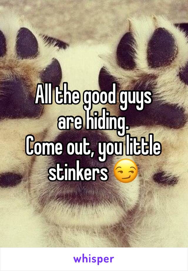 All the good guys are hiding. 
Come out, you little stinkers 😏