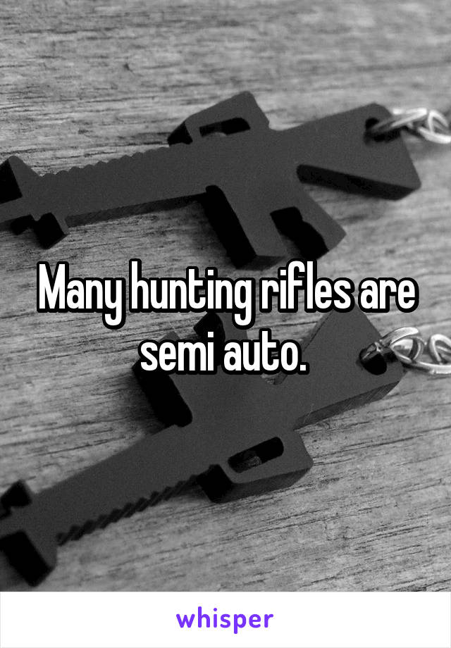 Many hunting rifles are semi auto. 