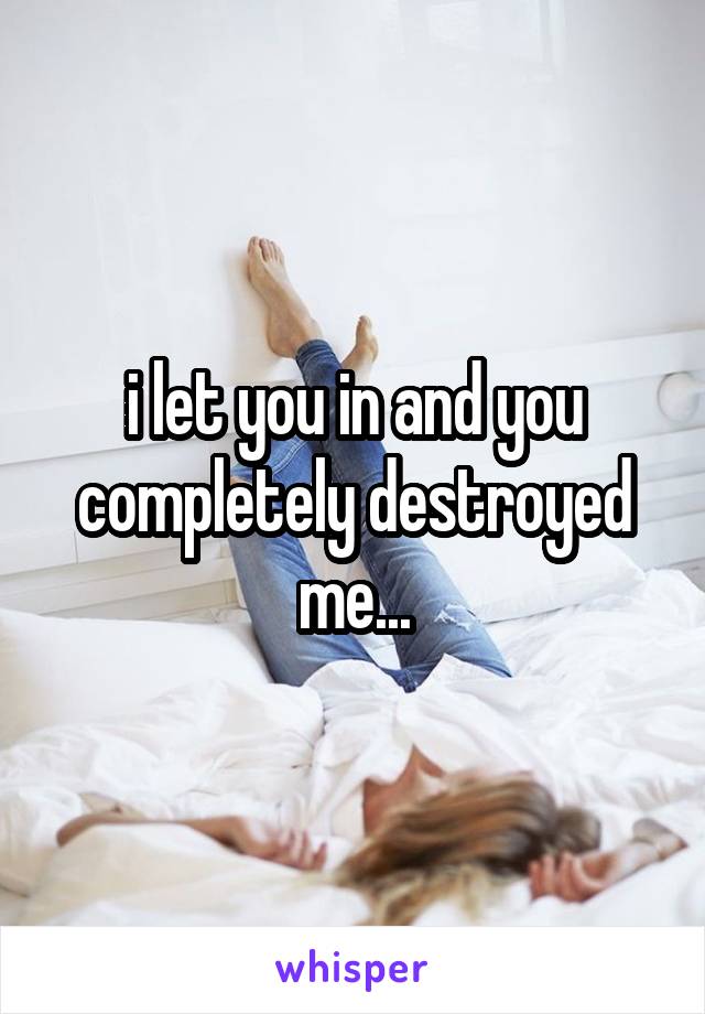 i let you in and you completely destroyed me...