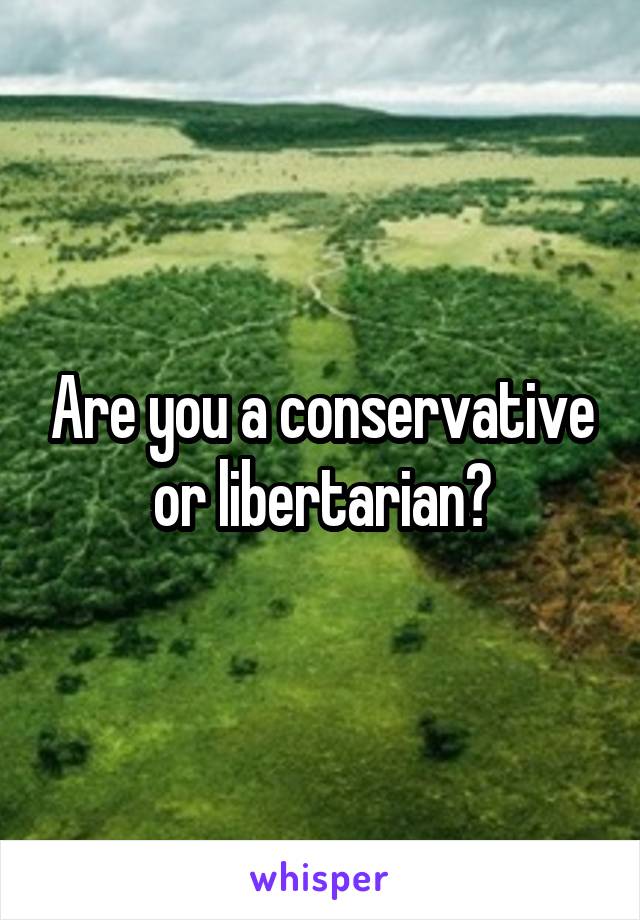 Are you a conservative or libertarian?