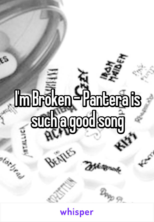 I'm Broken - Pantera is such a good song