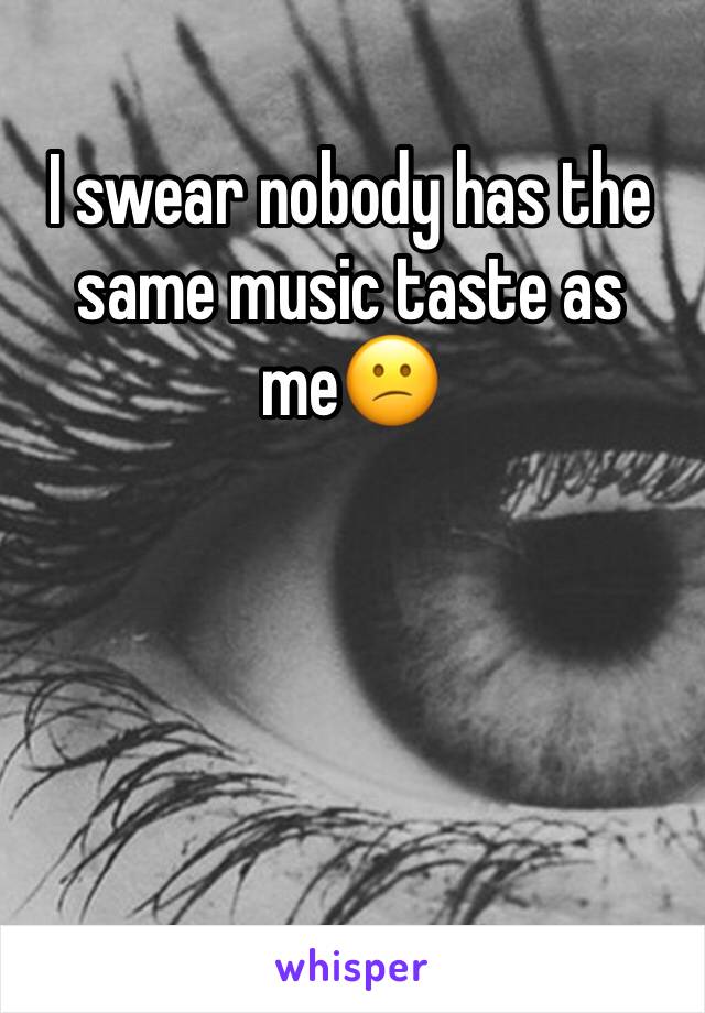 I swear nobody has the same music taste as me😕