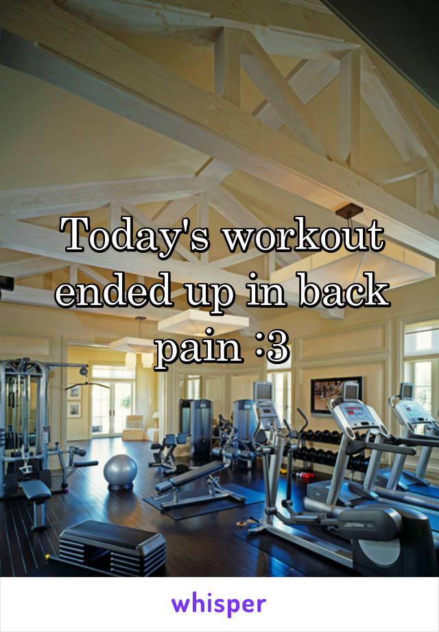 Today's workout ended up in back pain :3
