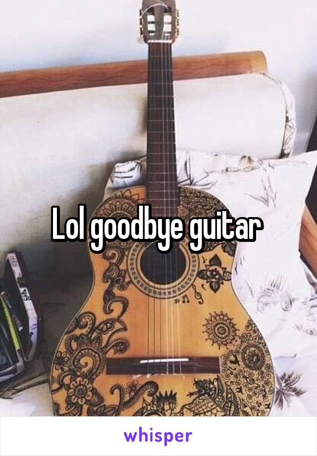 Lol goodbye guitar 