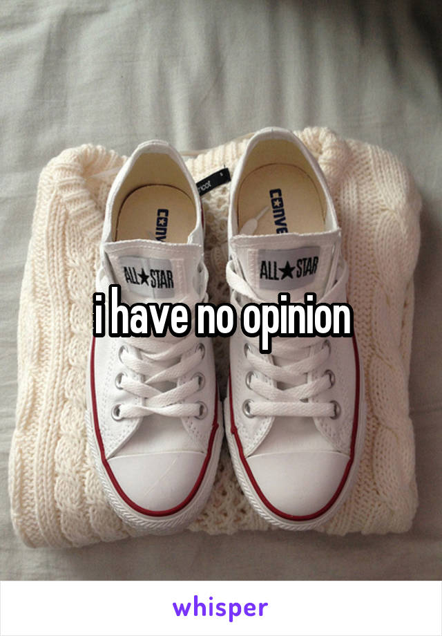 i have no opinion