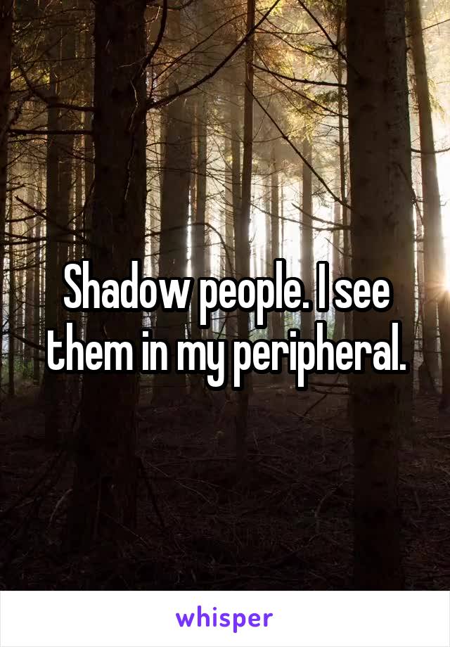 Shadow people. I see them in my peripheral.