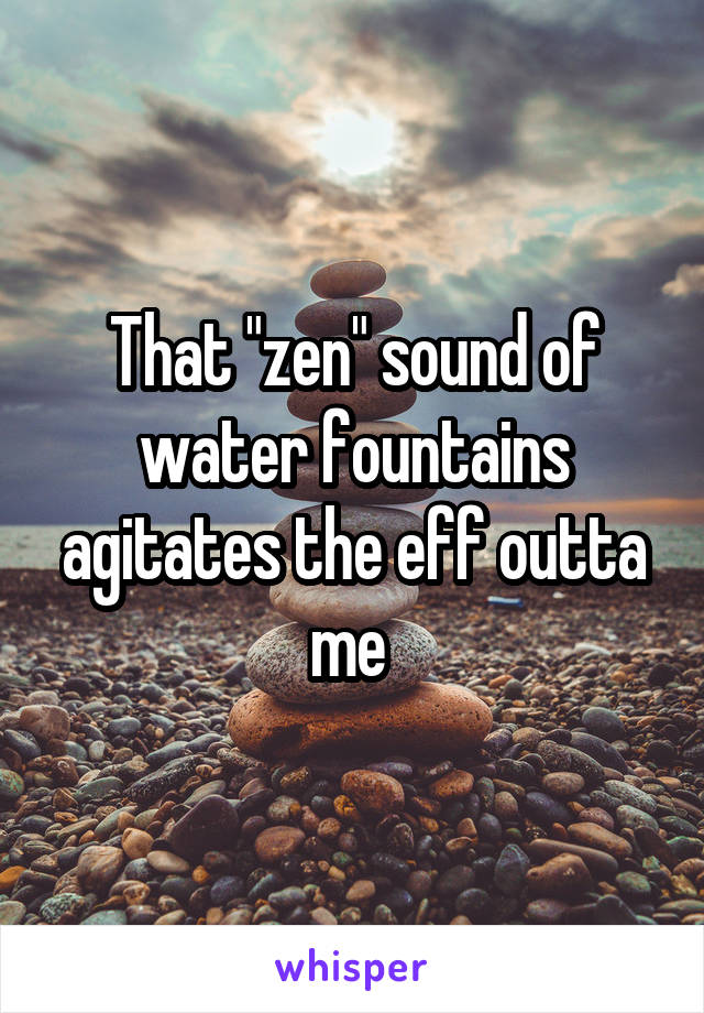 That "zen" sound of water fountains agitates the eff outta me 