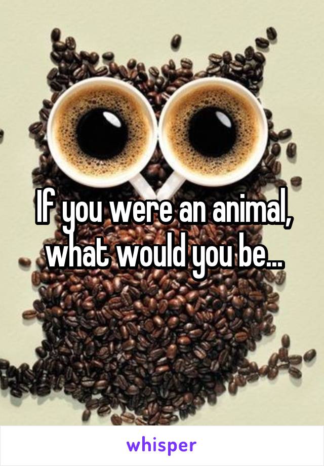 If you were an animal, what would you be...