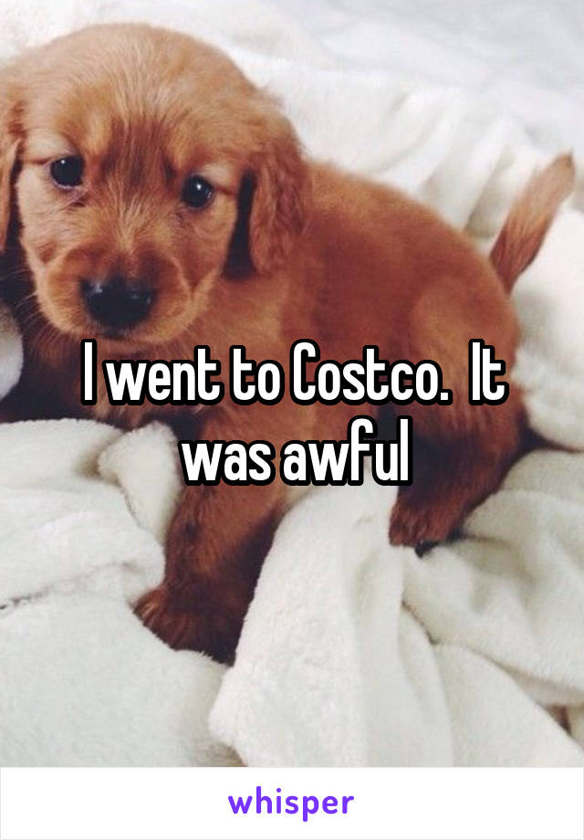 I went to Costco.  It was awful