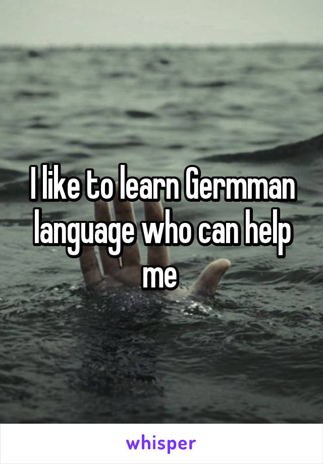 I like to learn Germman language who can help me 